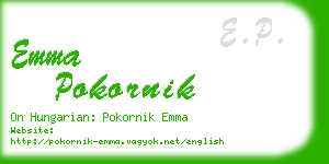 emma pokornik business card